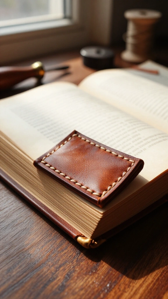 Leather corner page marker