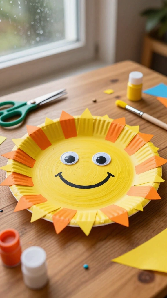 Glowing paper plate sunburst