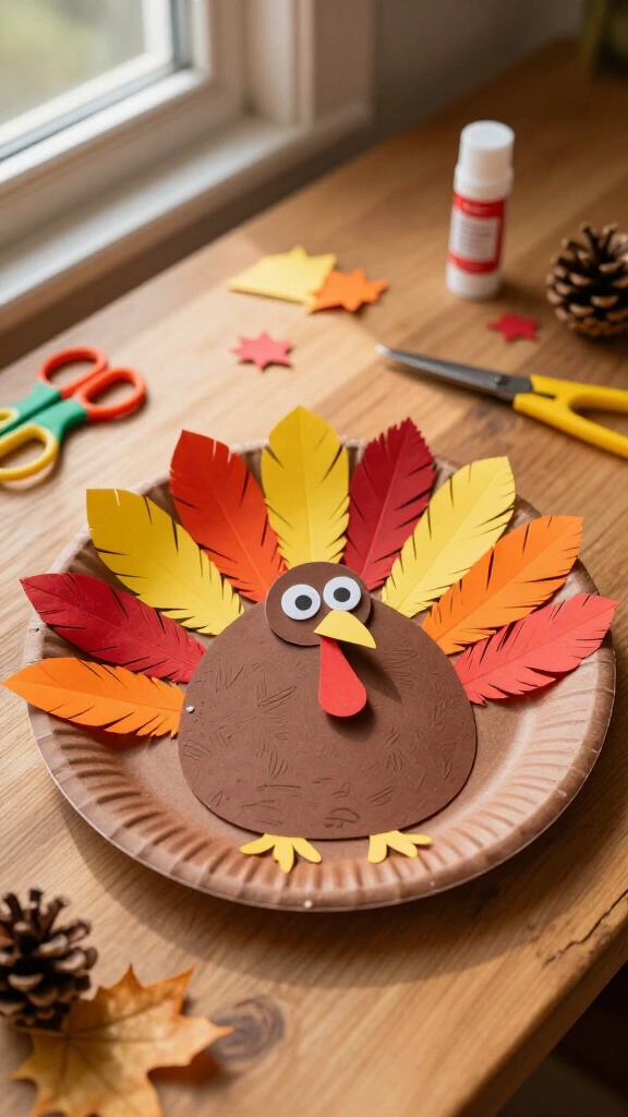 Thanksgiving paper plate turkey