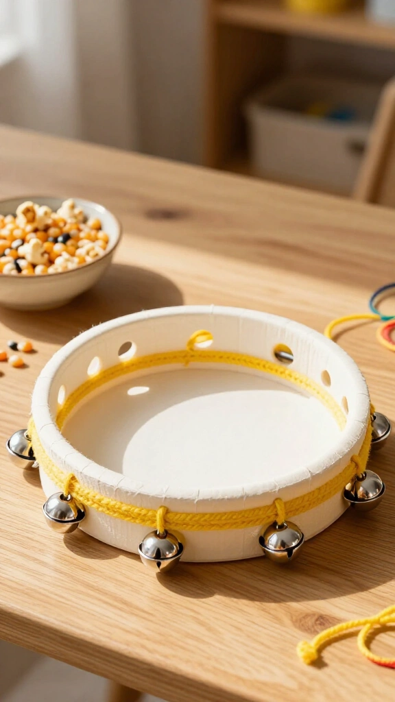 Musical paper plate tambourine