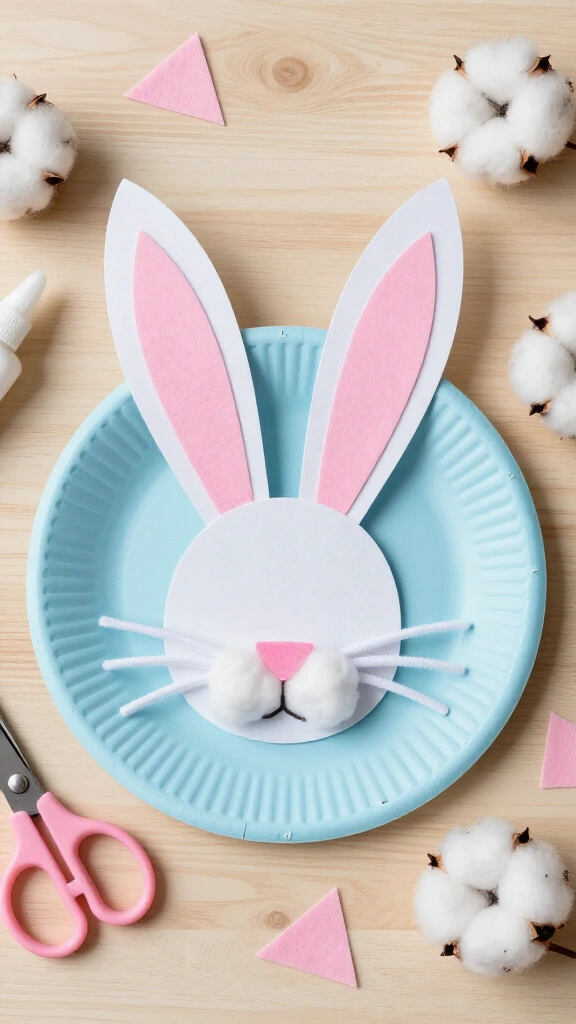 Hop-along paper plate Easter bunny