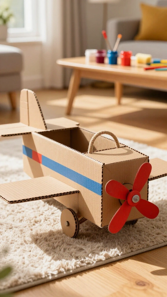 Cardboard airplane ride-on