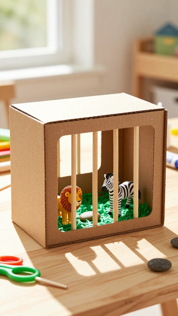 Cardboard animal zoo enclosures