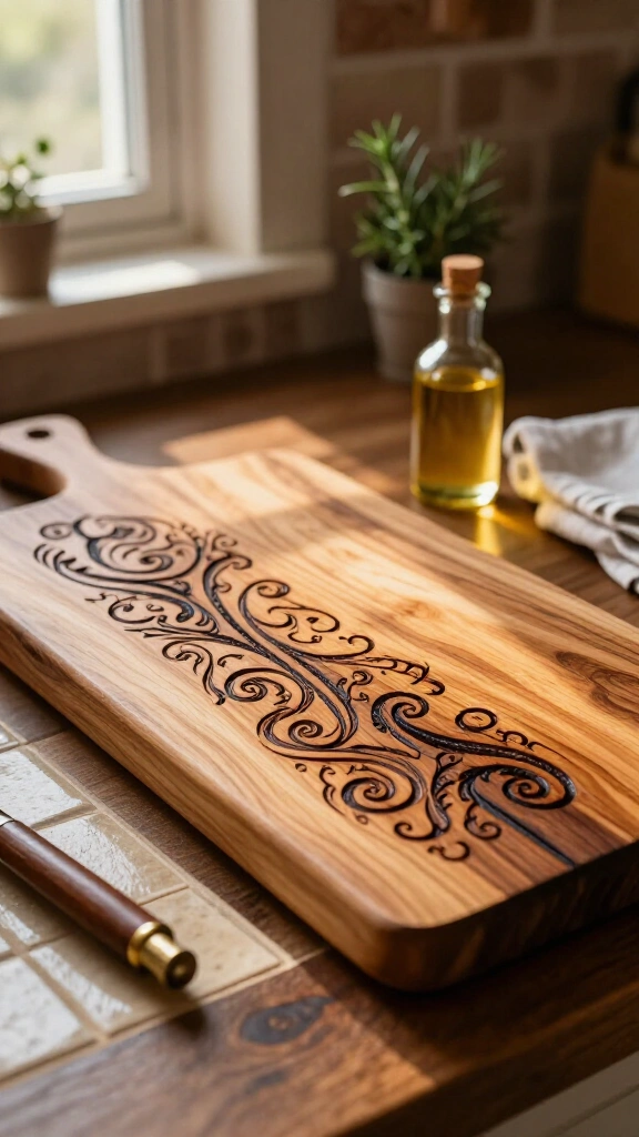 Wood-burned custom recipe cutting board