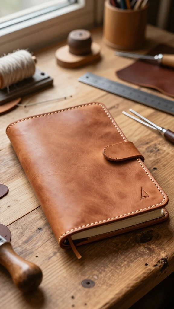 Personalized leather journal cover