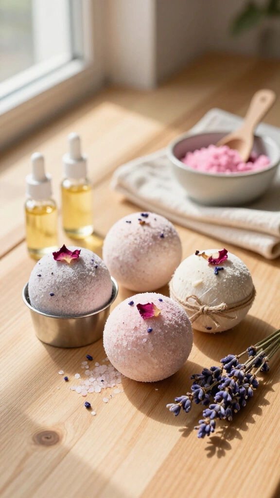 DIY essential oil bath bombs