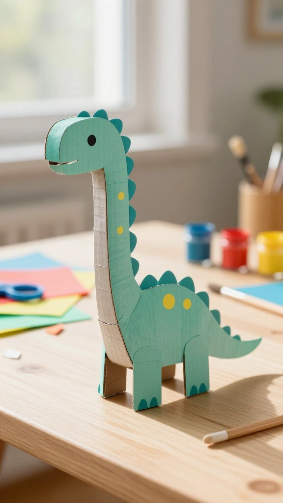 Cardboard roll diplodocus