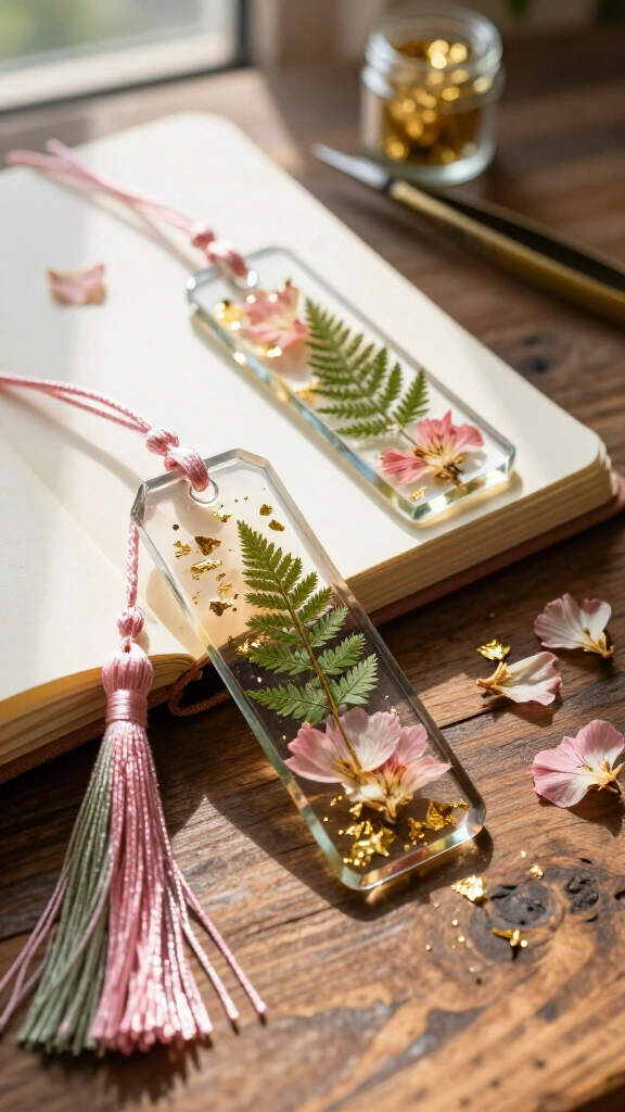 Resin floral bookmarks