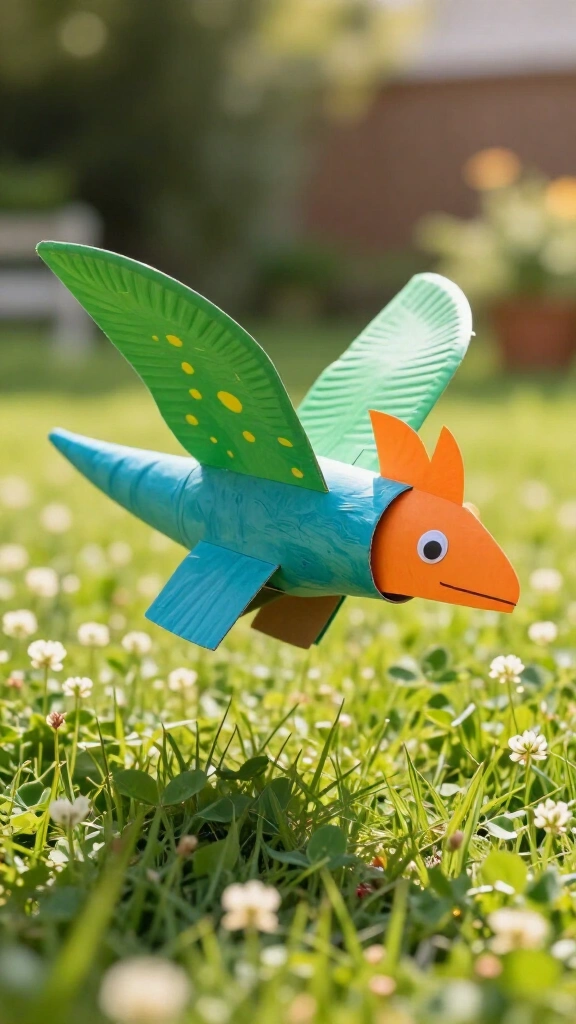 Paper plate pterodactyl