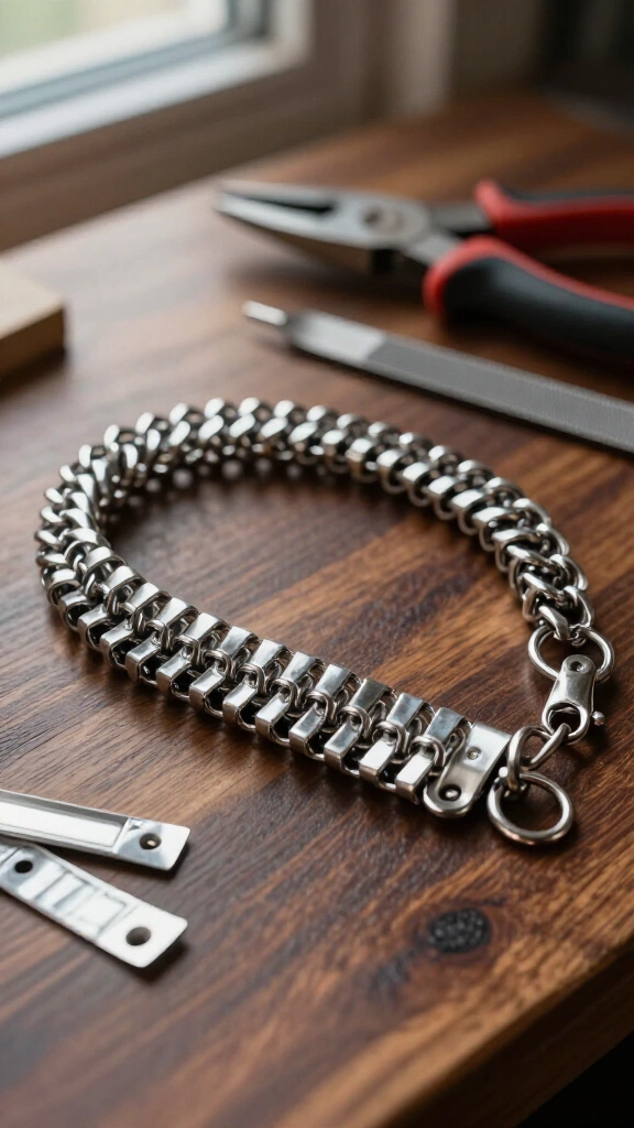 Pop tab chainmail bracelet