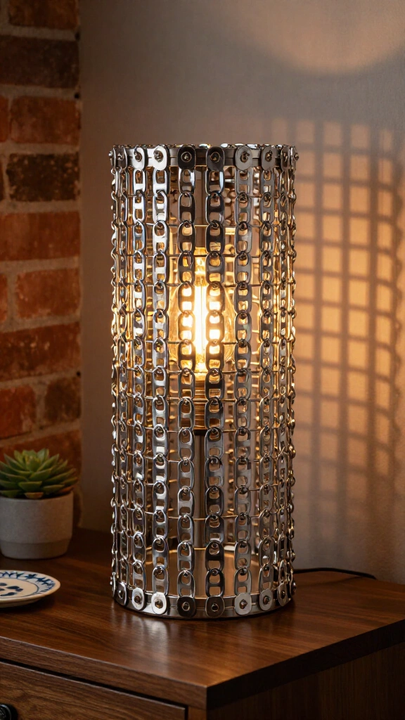 Pop tab table lamp shade