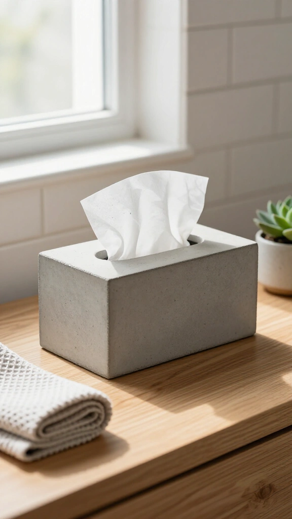 Chic concrete tissue box cover