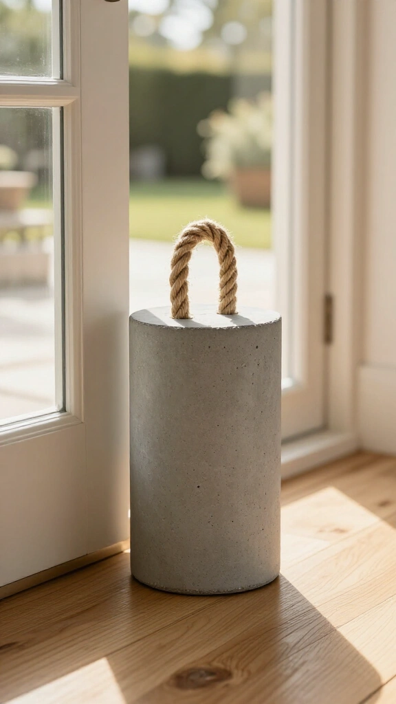 Sculptural concrete doorstop