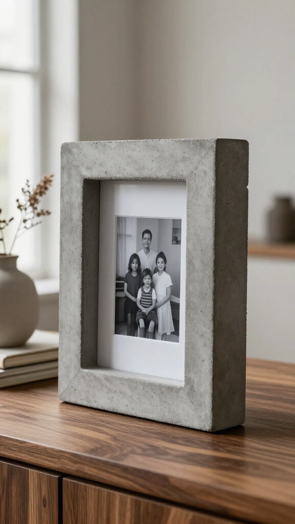 Monolithic concrete picture frame