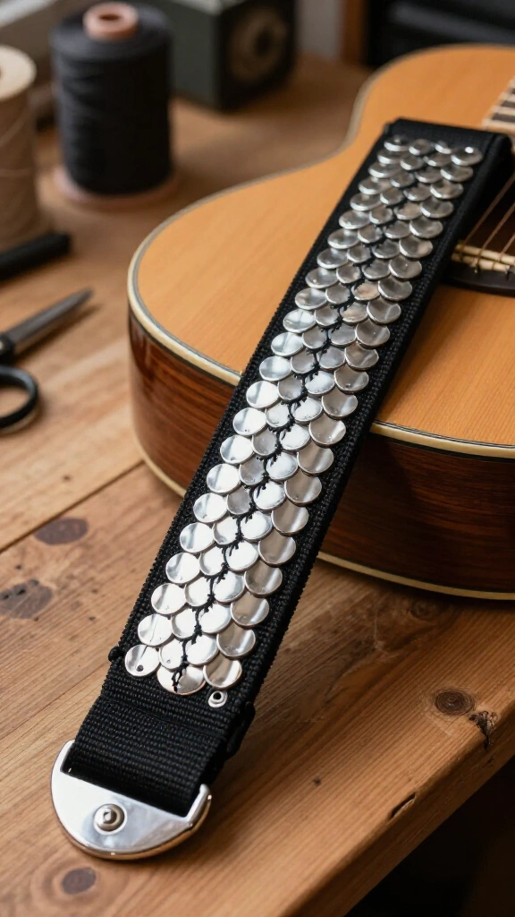 Pop tab guitar strap accent