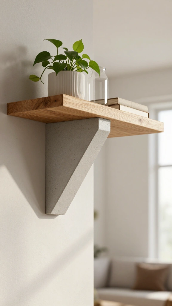 Floating concrete wall bracket