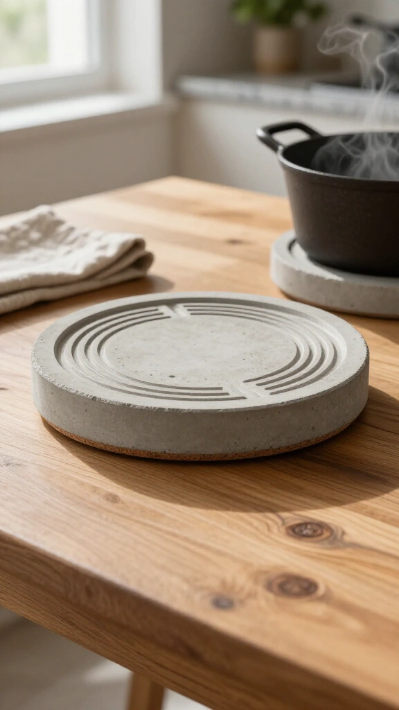 Concrete monogram trivet