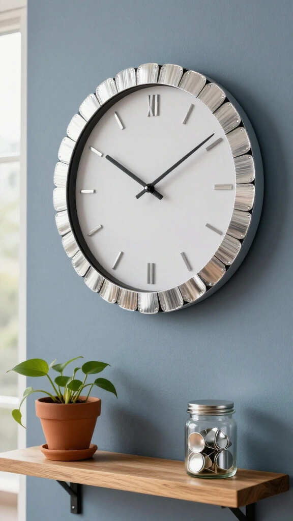 Pop tab wall clock frame