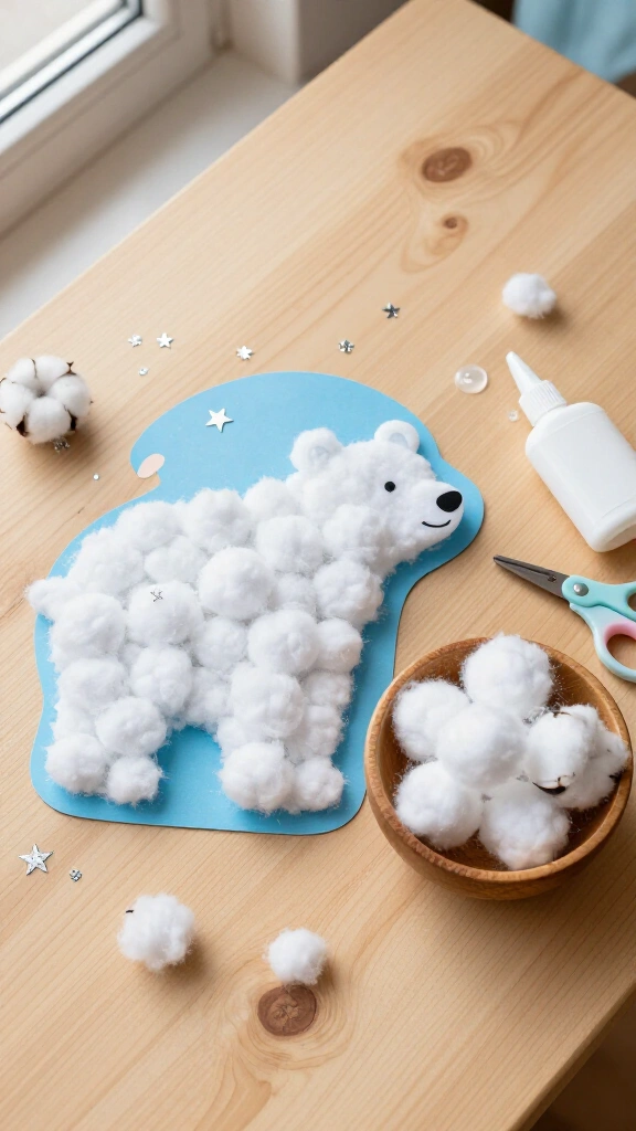 Fluffy cotton ball polar bear