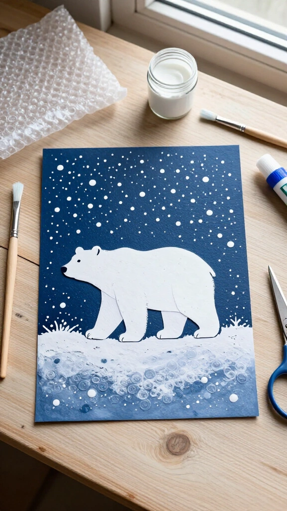 Bubble wrap polar bear print