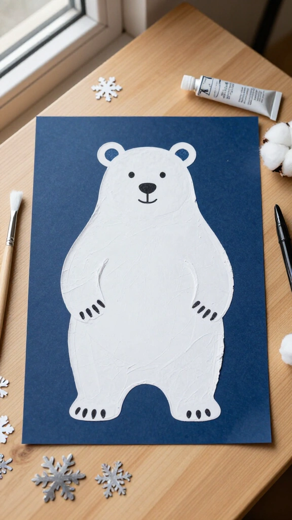 Sweet handprint polar bear keepsake