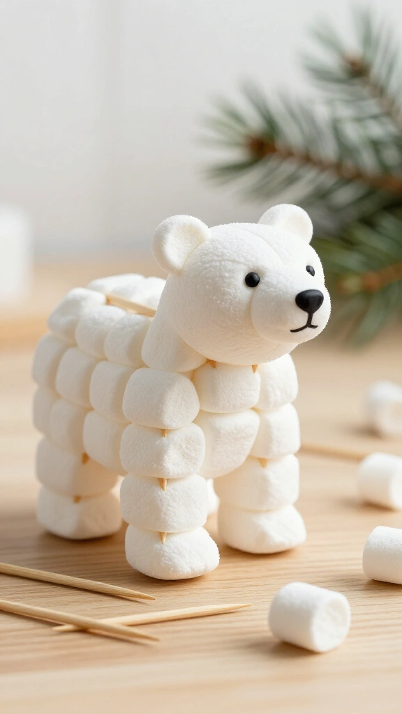 Marshmallow polar bear sculpture