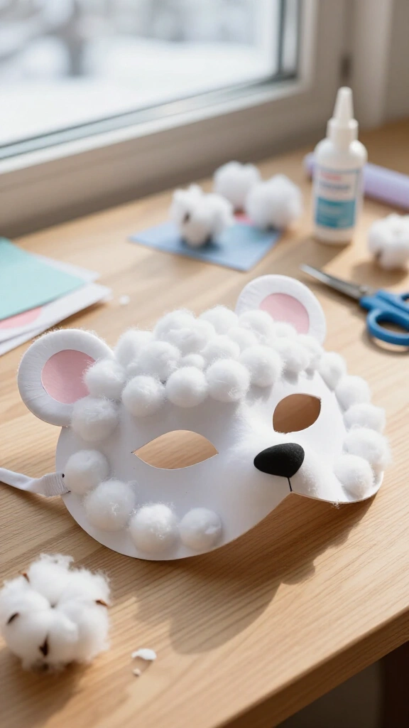 Wearable polar bear mask