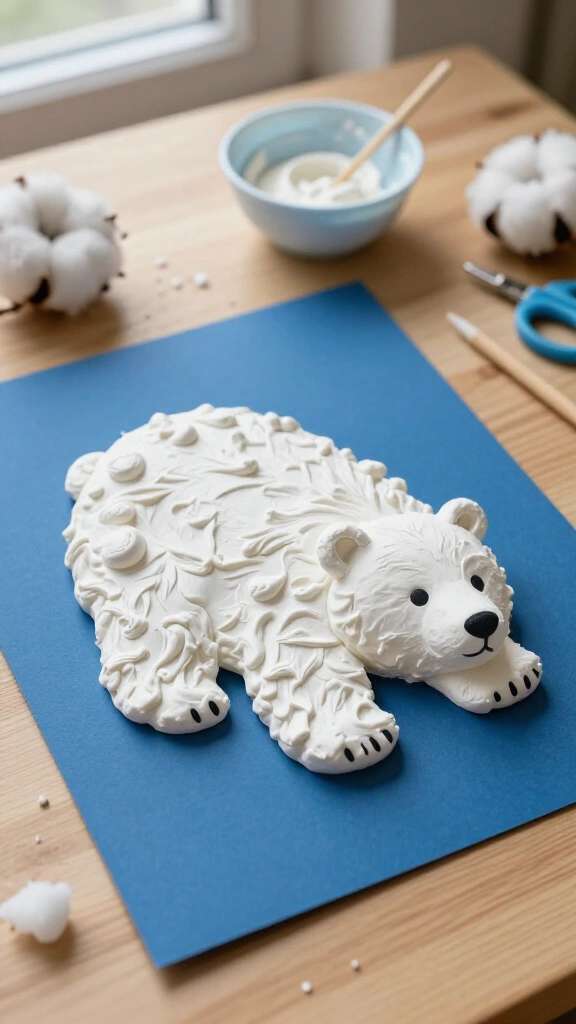 Fluffy shaving cream polar bear