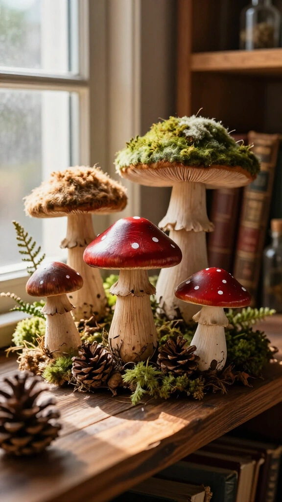 Vintage spool toadstools