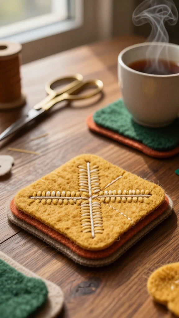 Cozy Wool Felt Coasters