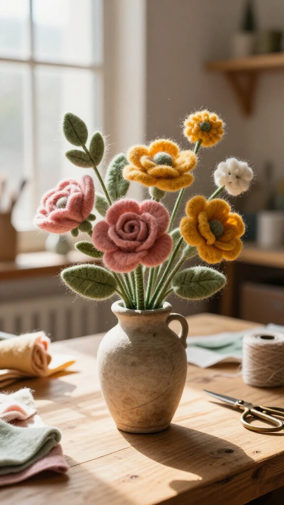 Wool Felt Flower Bouquet