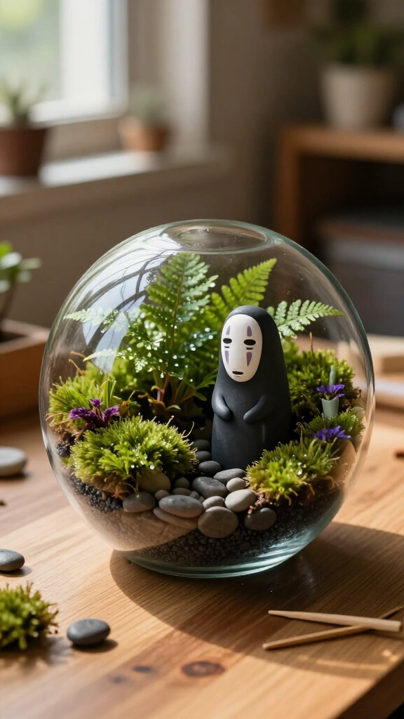 Spirited Away No-Face glass terrarium