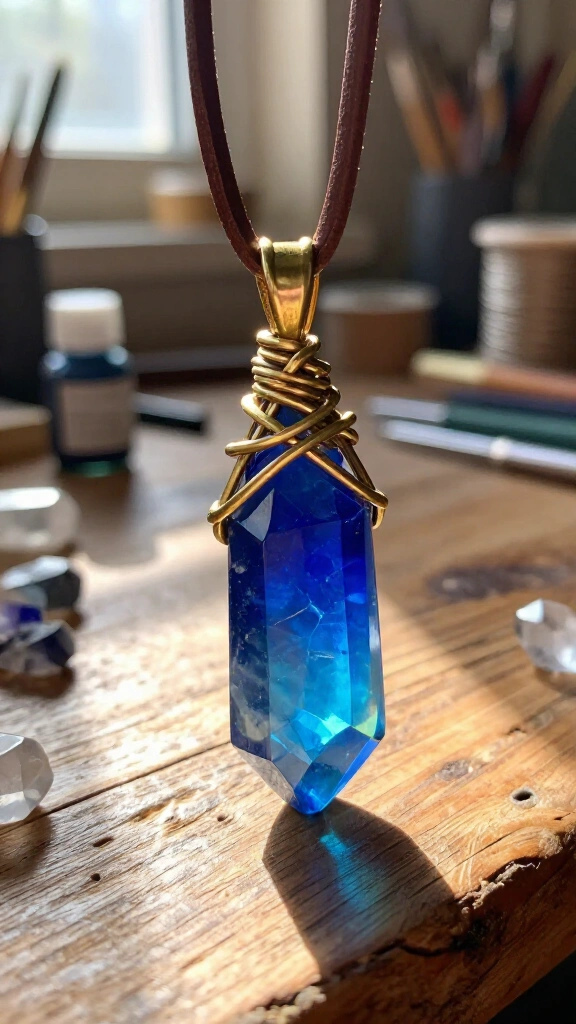 Castle in the Sky Aetherium crystal pendant