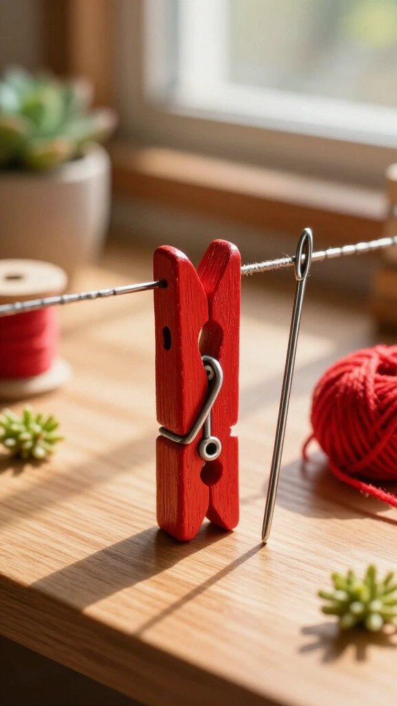 Arrietty clothespin & miniature needle props